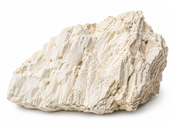 Pedra de diatomita bruta material natural de origem mineral